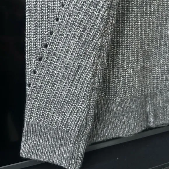 PAIGE Richelle Rib Knit Gray Sweater, Size M