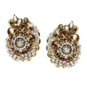 Paisley Button Clip Earrings