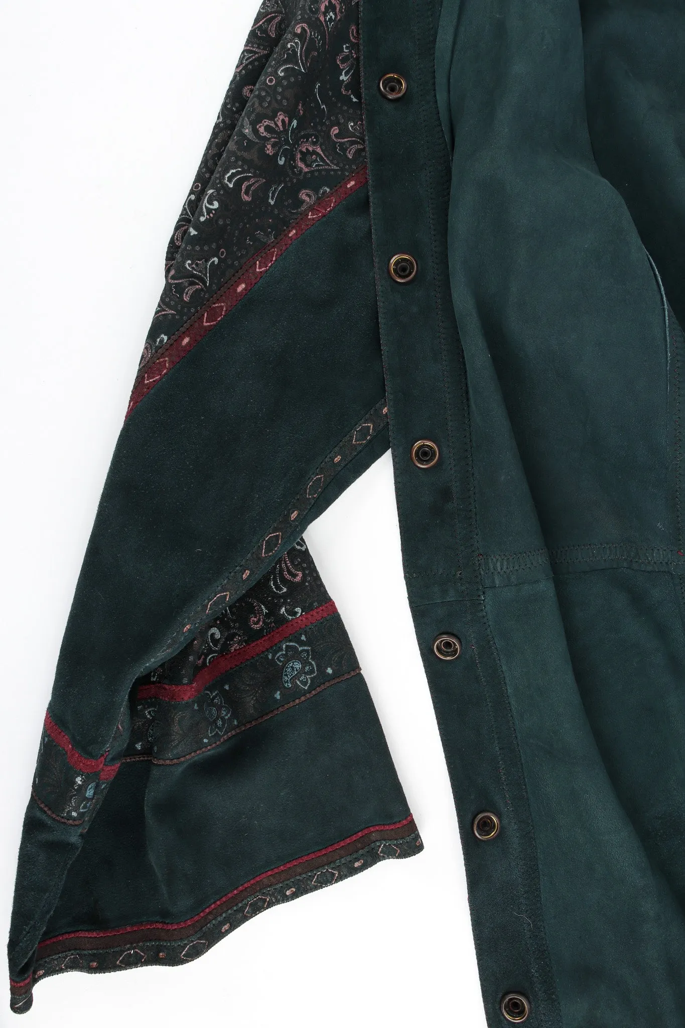 Paisley Suede Leather Coat Dress