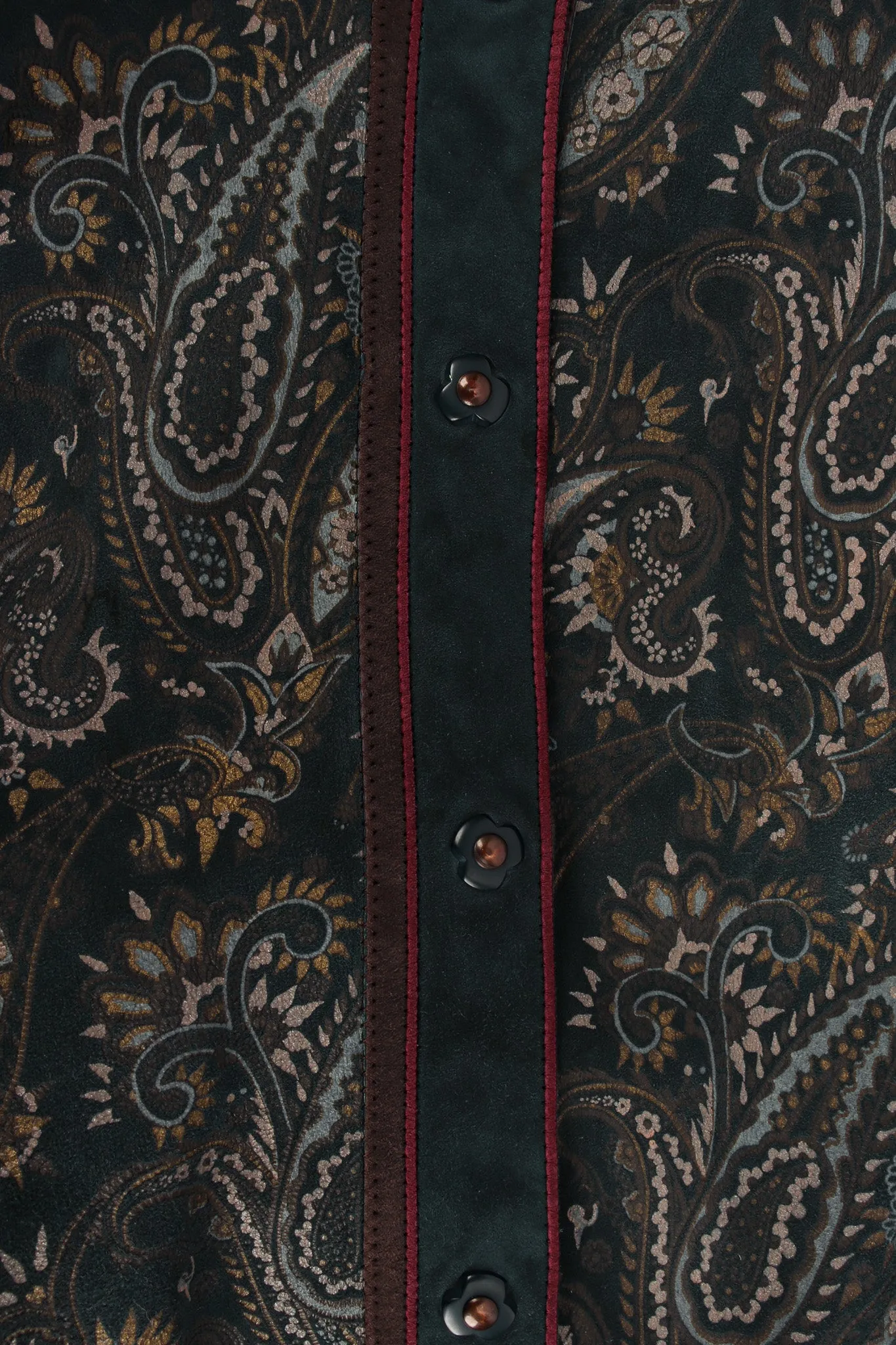 Paisley Suede Leather Coat Dress