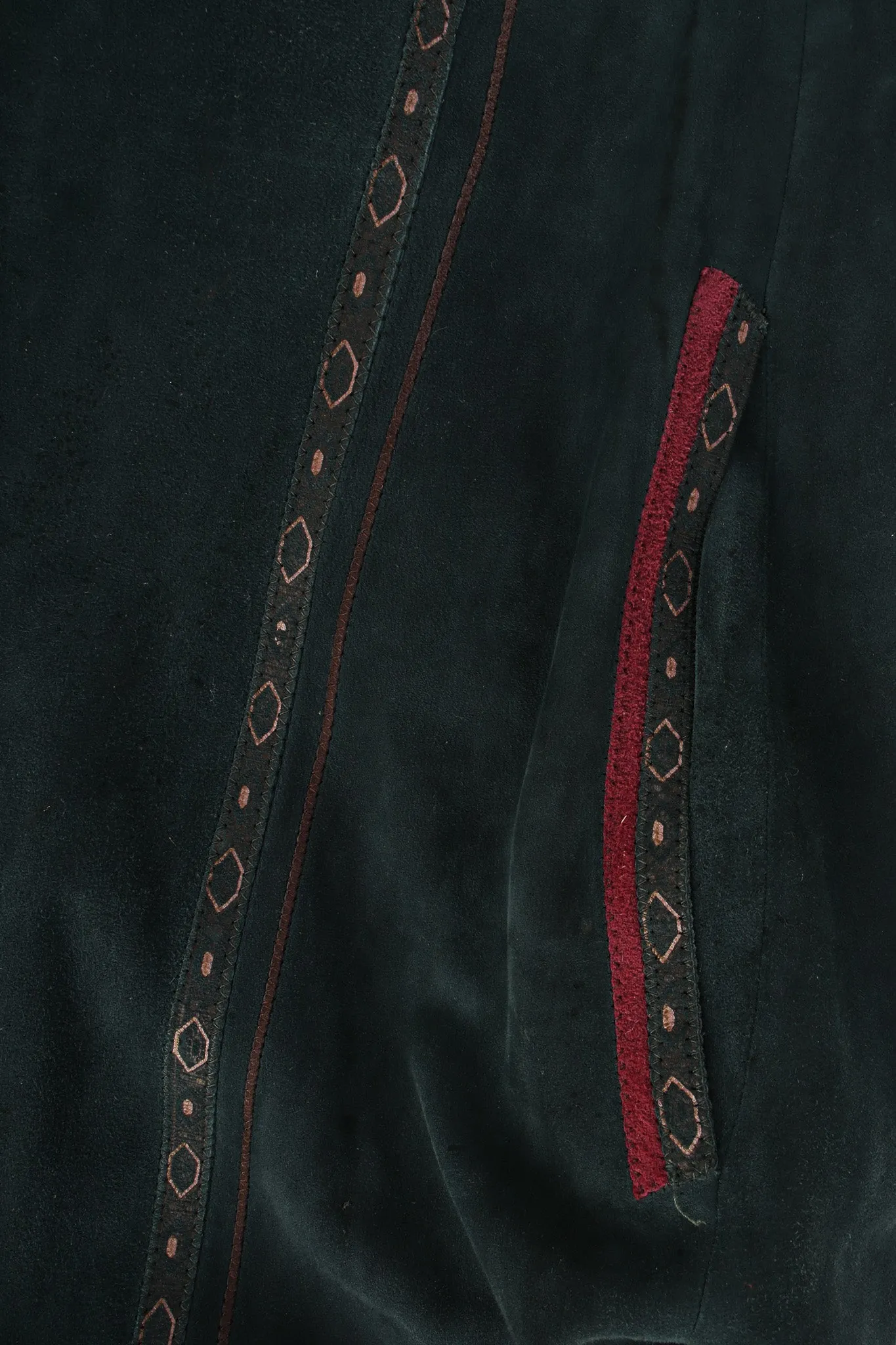 Paisley Suede Leather Coat Dress