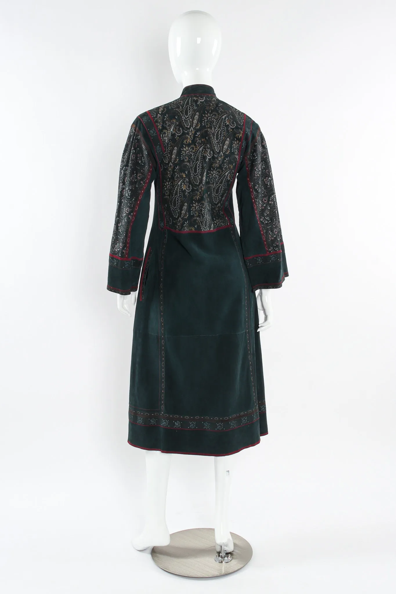 Paisley Suede Leather Coat Dress