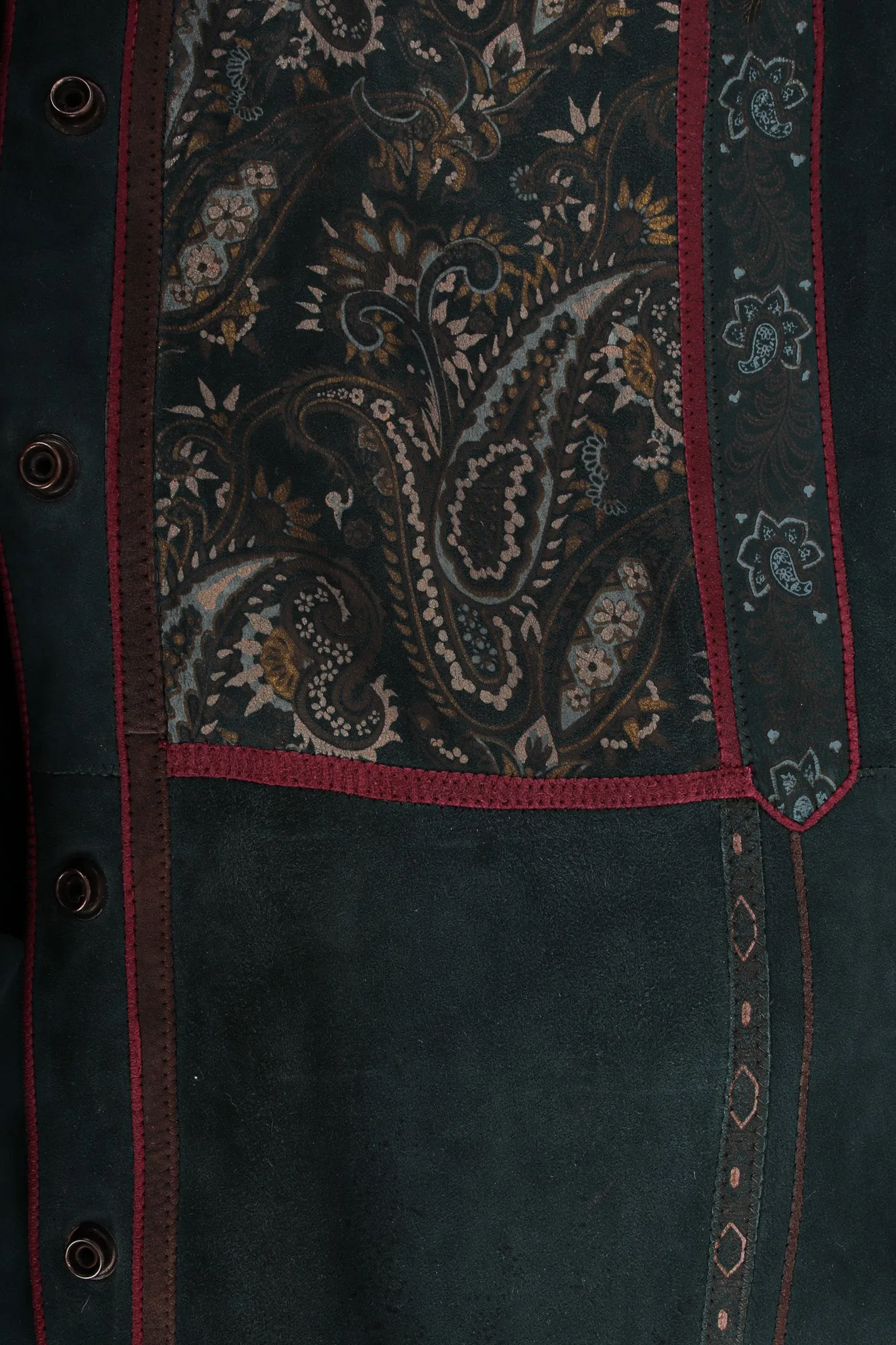 Paisley Suede Leather Coat Dress