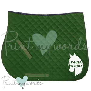 Personalised XC Cross Country Equestrian Saddlecloth Saddle Pad - Horse Head Design