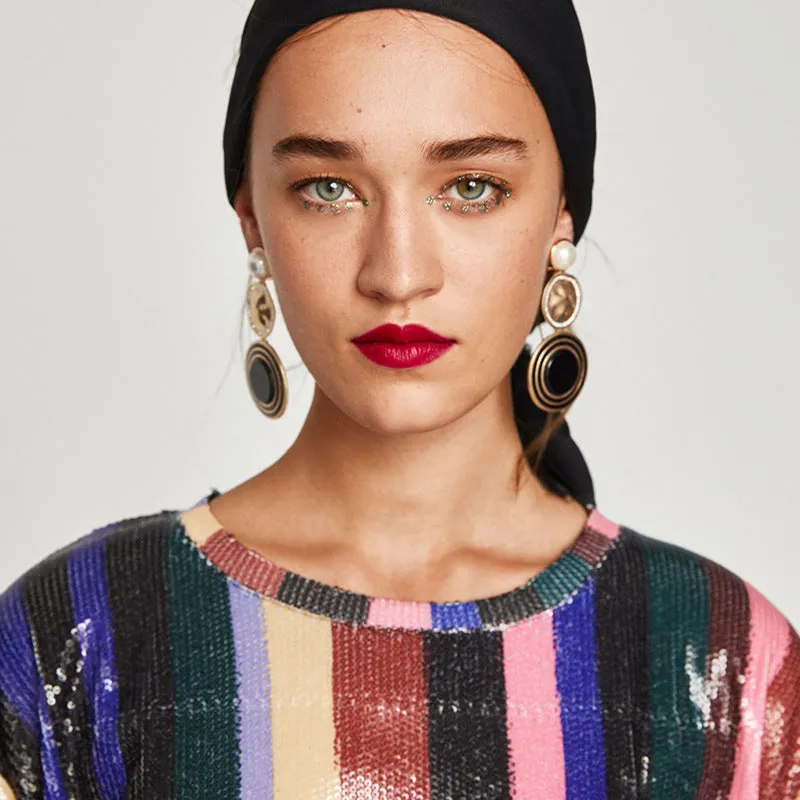 Personality Simple Earrings Trend Big Brand Geometry Round Earrings Original Earrings Female