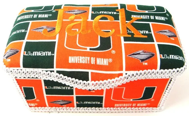 Personalized Baby Wipe Case, University of Miami (Nursery Size)
