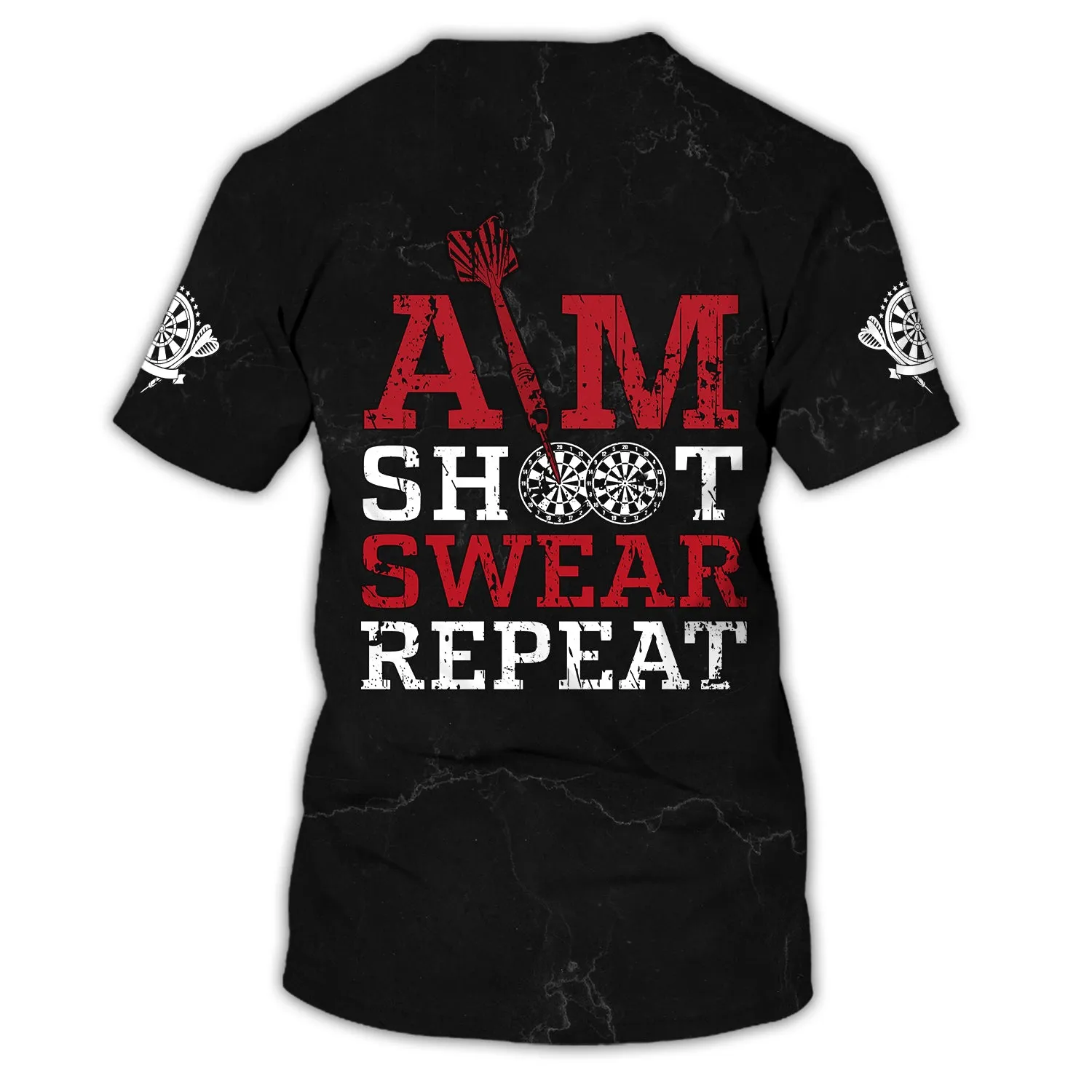 Personalized Name Aim Shoot Swear Repeat 3D Printed Shirts