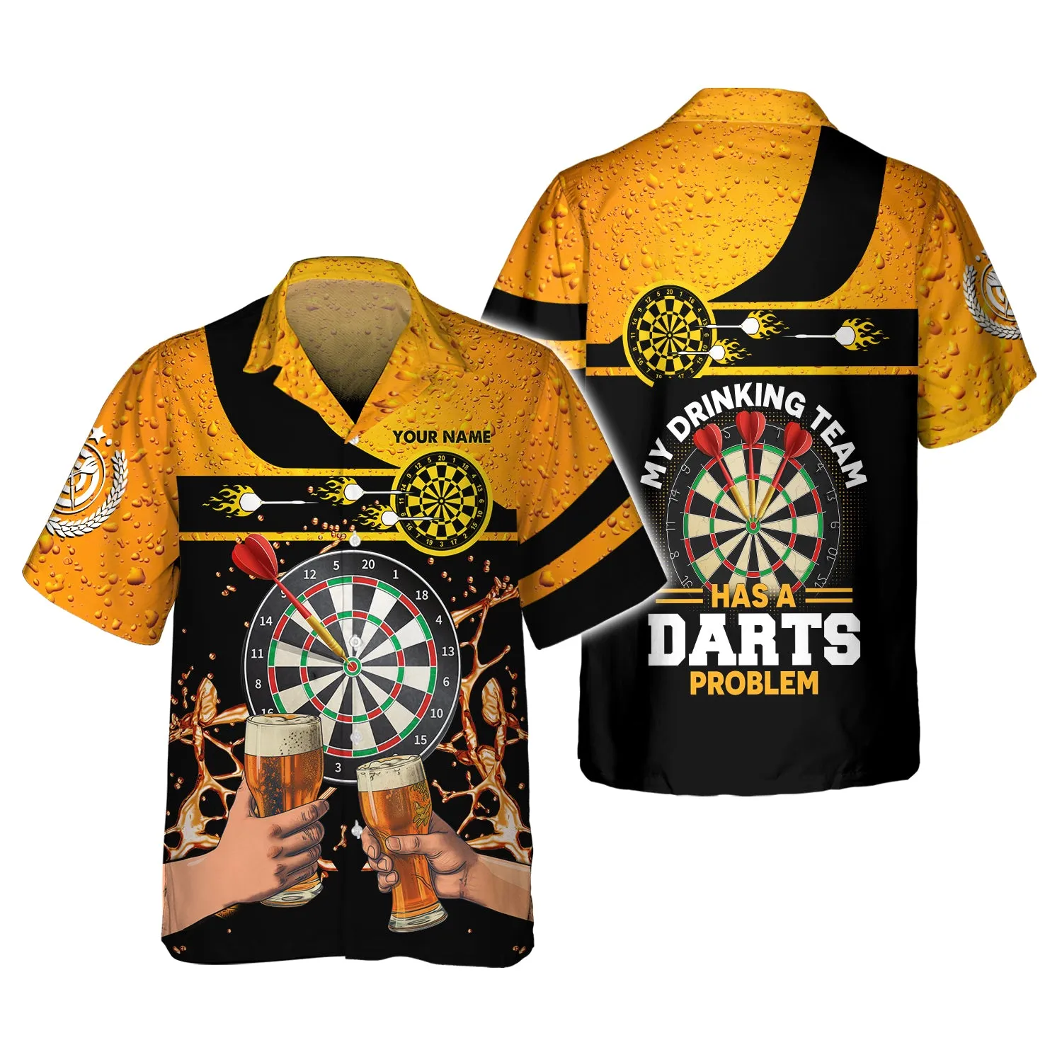Personalized Name My Drinking Team Has A Darts Problem 3D Printed Shirts