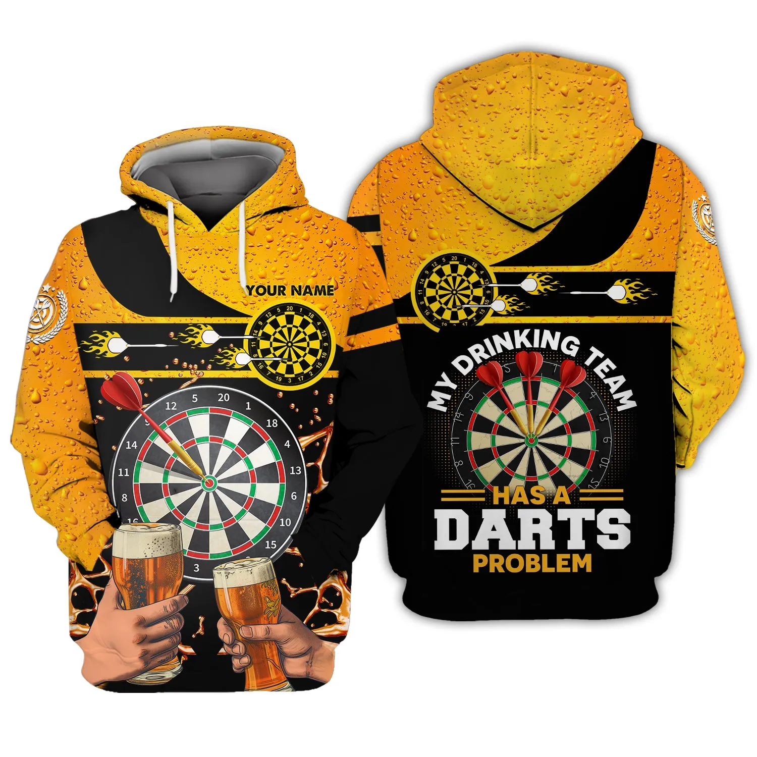 Personalized Name My Drinking Team Has A Darts Problem 3D Printed Shirts