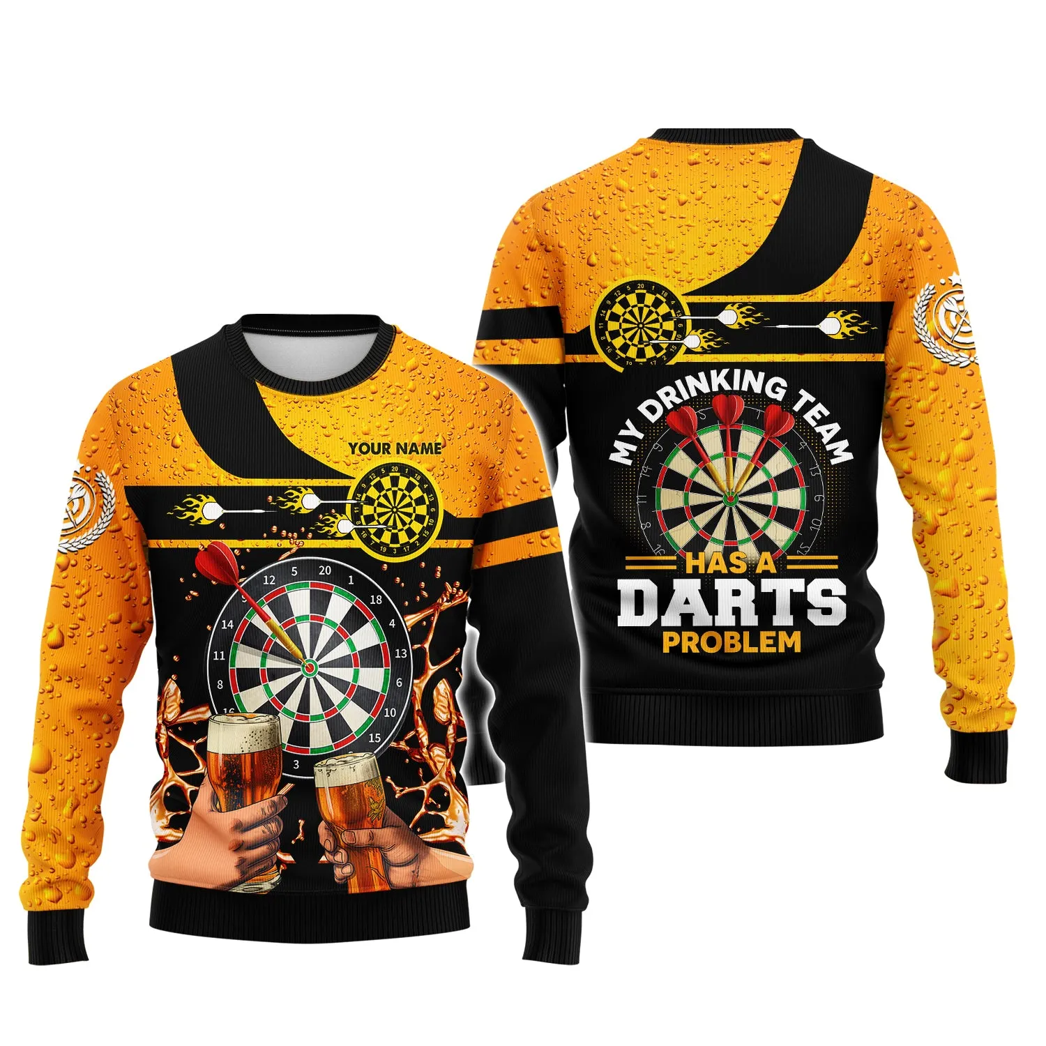 Personalized Name My Drinking Team Has A Darts Problem 3D Printed Shirts