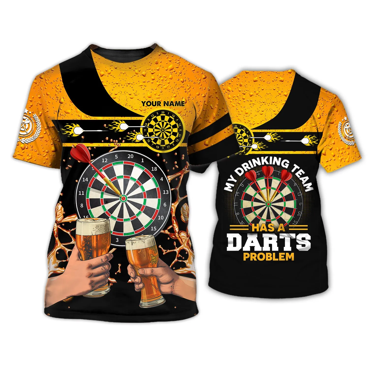 Personalized Name My Drinking Team Has A Darts Problem 3D Printed Shirts
