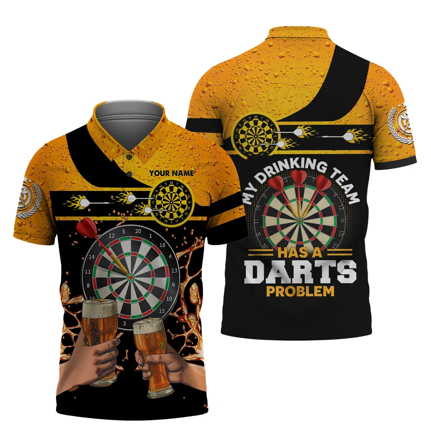Personalized Name My Drinking Team Has A Darts Problem 3D Printed Shirts