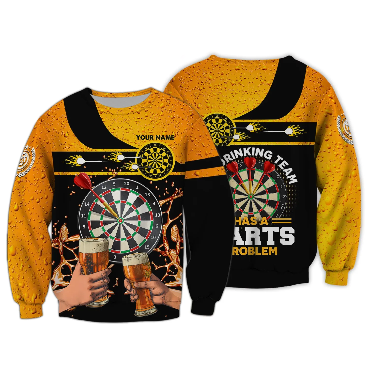 Personalized Name My Drinking Team Has A Darts Problem 3D Printed Shirts