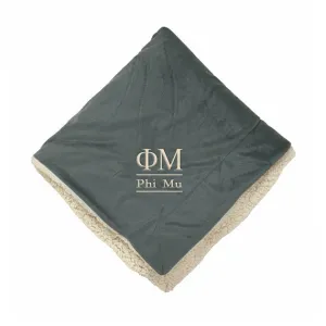 Phi Mu Sherpa Throw Blanket
