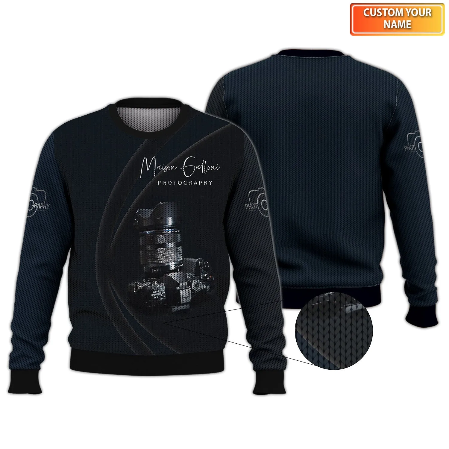 Photography Custom Name Shirts Camera Pattern Design Photographer Shirts
