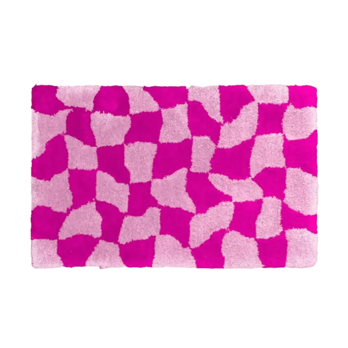 Pink Abstract Checker Hand Tufted Wool Rug