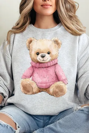 Pink Vintage Teddy Bear Unisex NuBlend Crew Sweatshirt