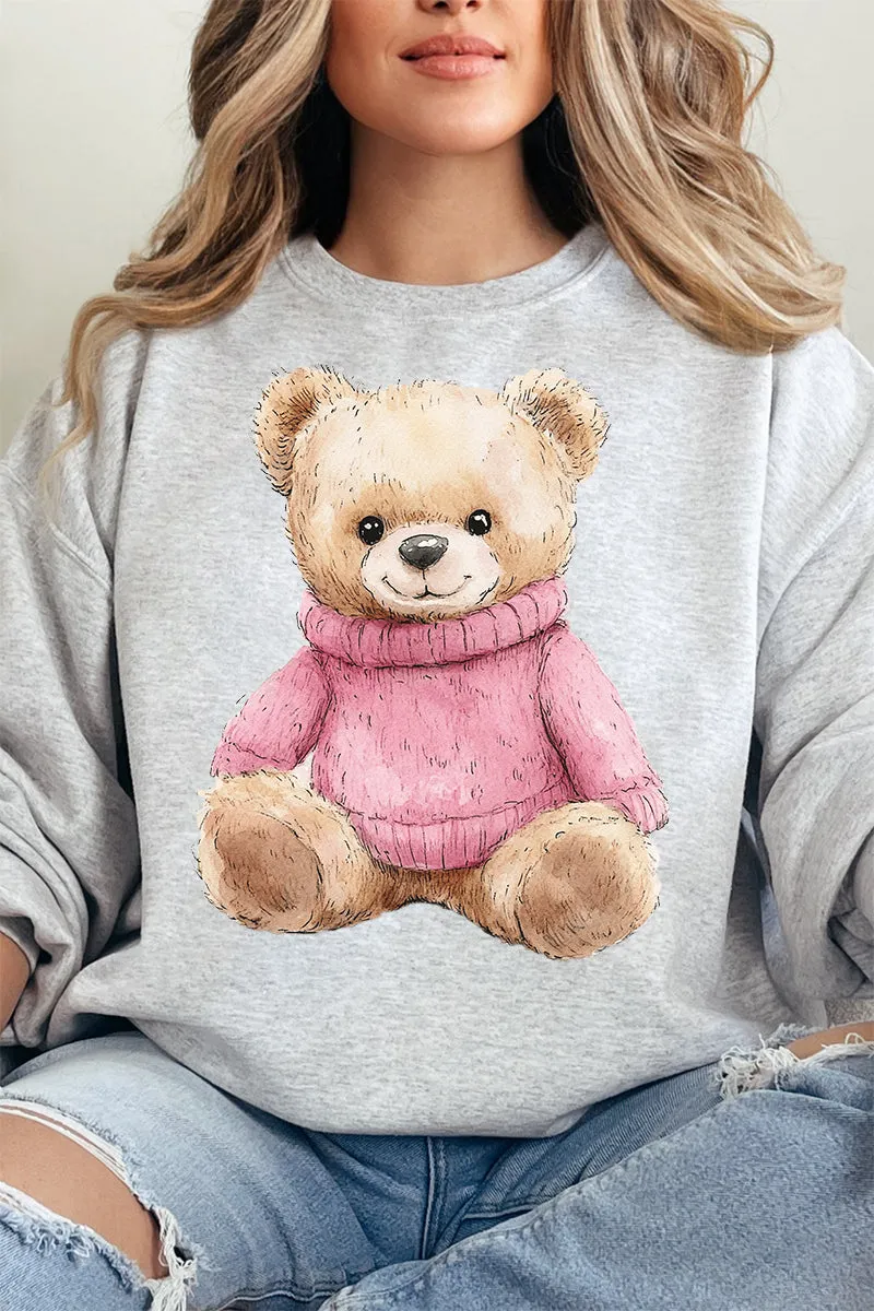 Pink Vintage Teddy Bear Unisex NuBlend Crew Sweatshirt