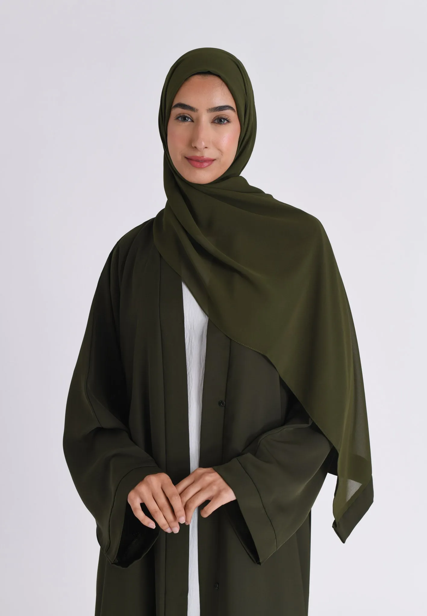 Plain Emerald Green Open Abaya (Premium)