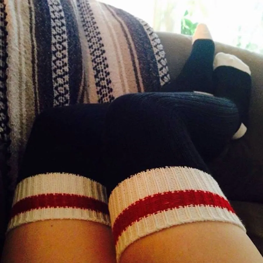 Pook Black Thigh High Socks