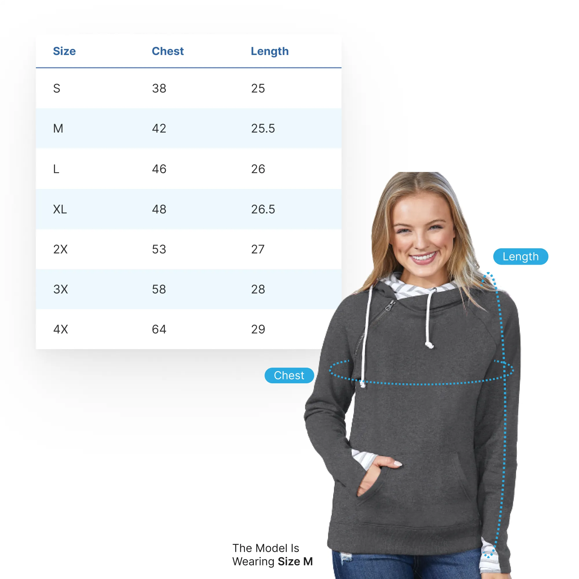 "Heart Of The City" Women's Striped Double Hood Pullover