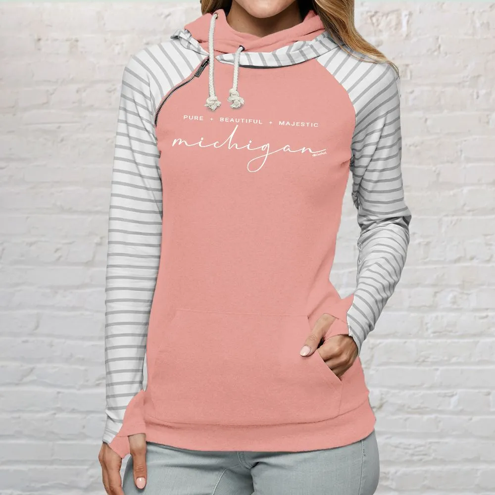 "Majestic" Women's Striped Double Hood Pullover