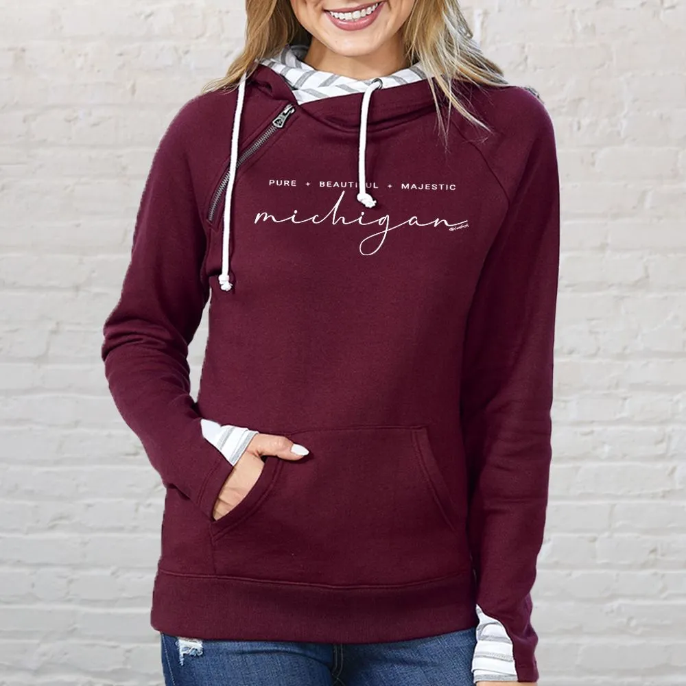 "Majestic" Women's Striped Double Hood Pullover