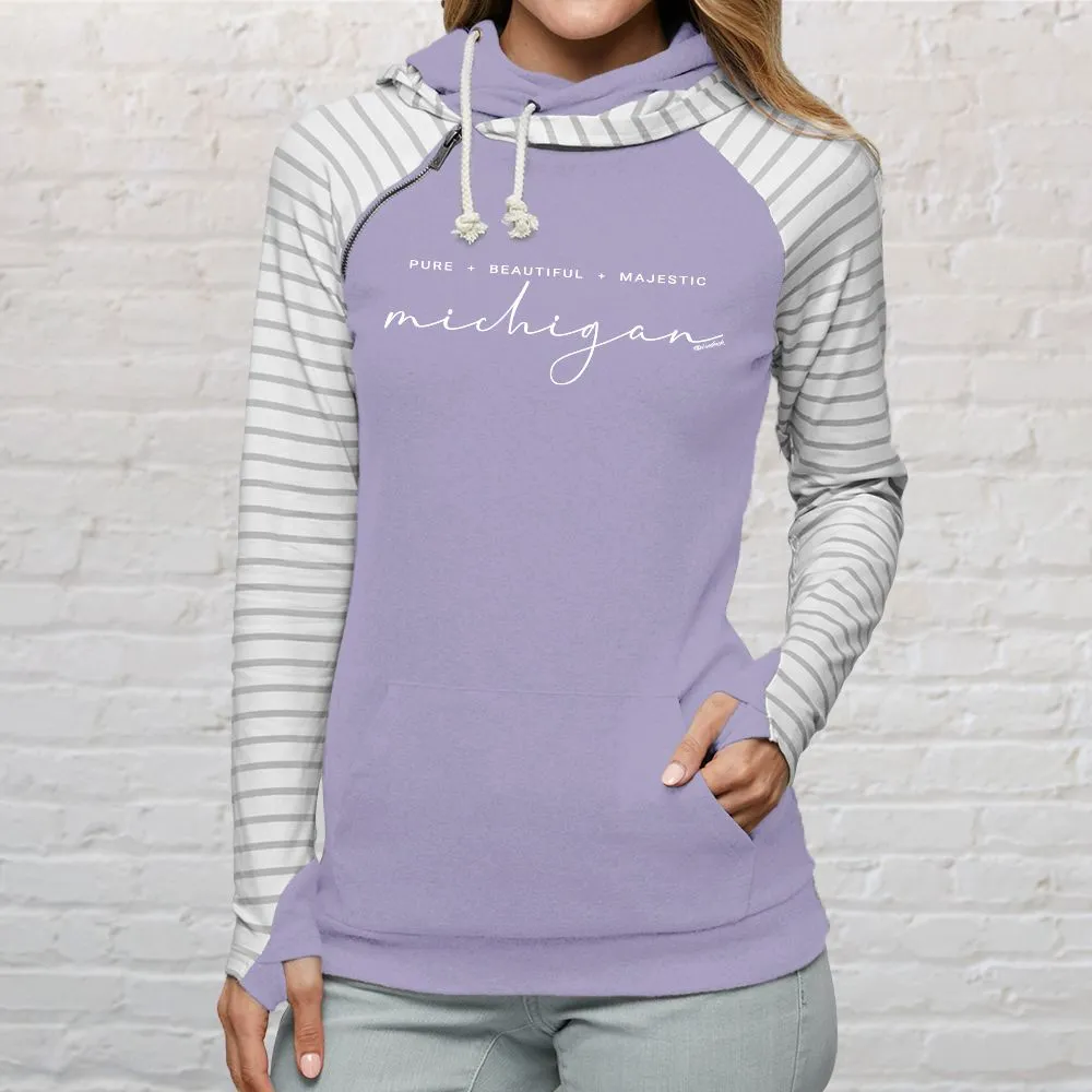 "Majestic" Women's Striped Double Hood Pullover