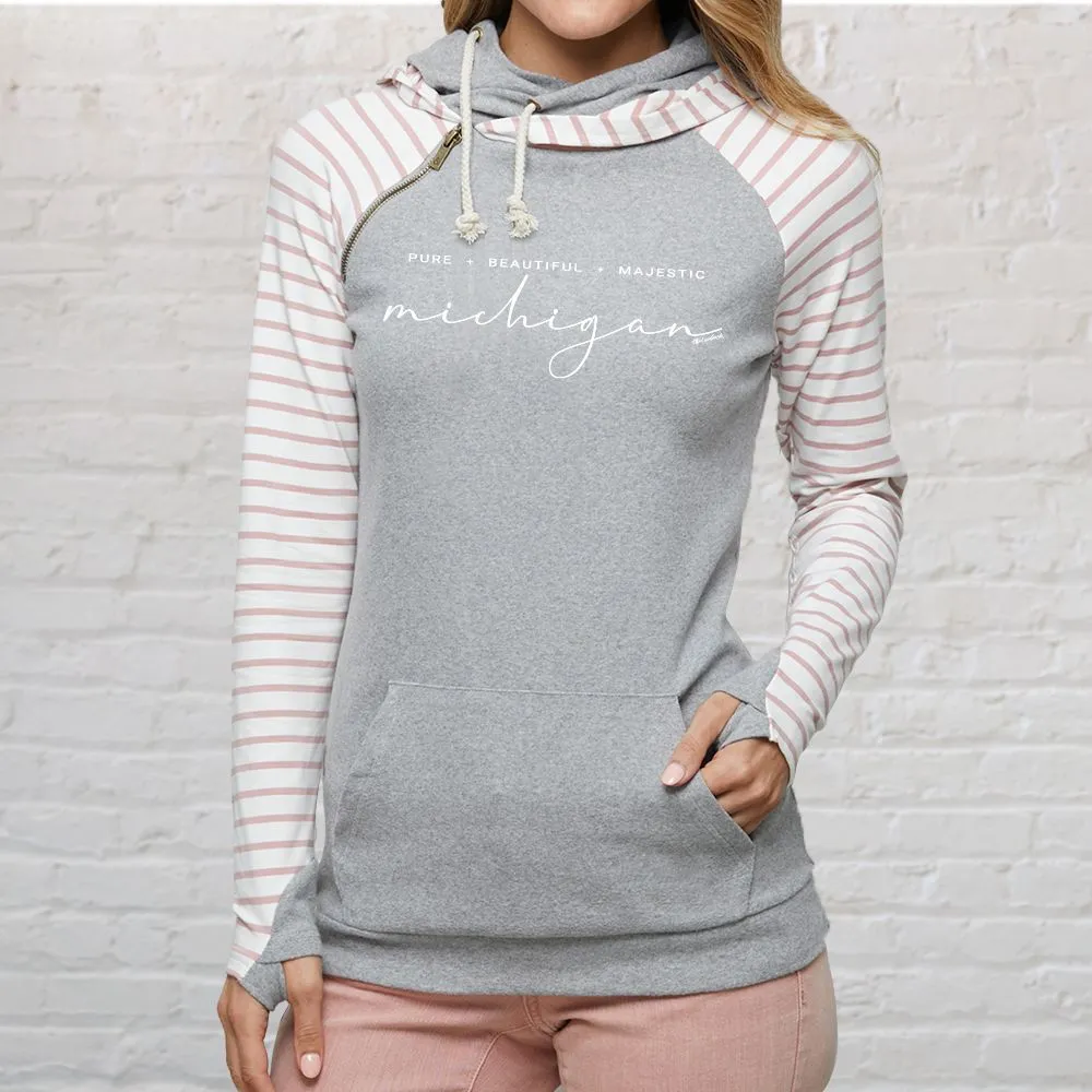 "Majestic" Women's Striped Double Hood Pullover