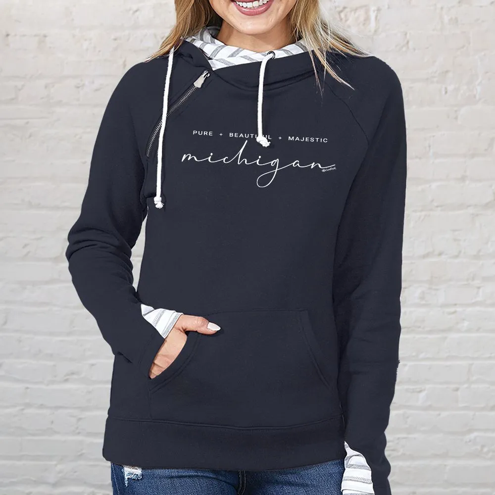 "Majestic" Women's Striped Double Hood Pullover