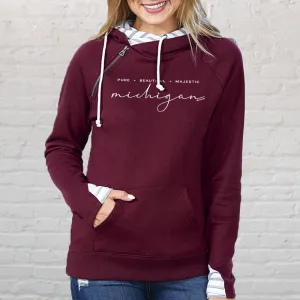 "Majestic" Women's Striped Double Hood Pullover