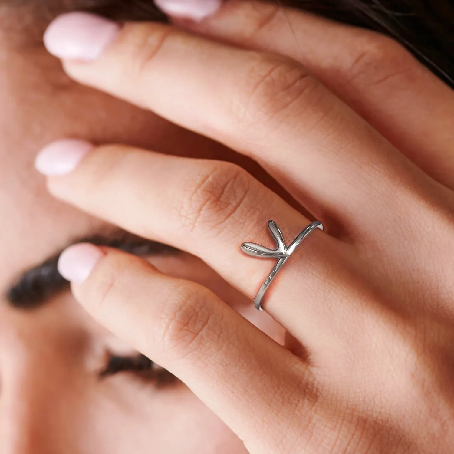 Rabbit Ears Love Double Ring Fashion Stacking Double Color Matching Models Self Love Layered Heart Ring
