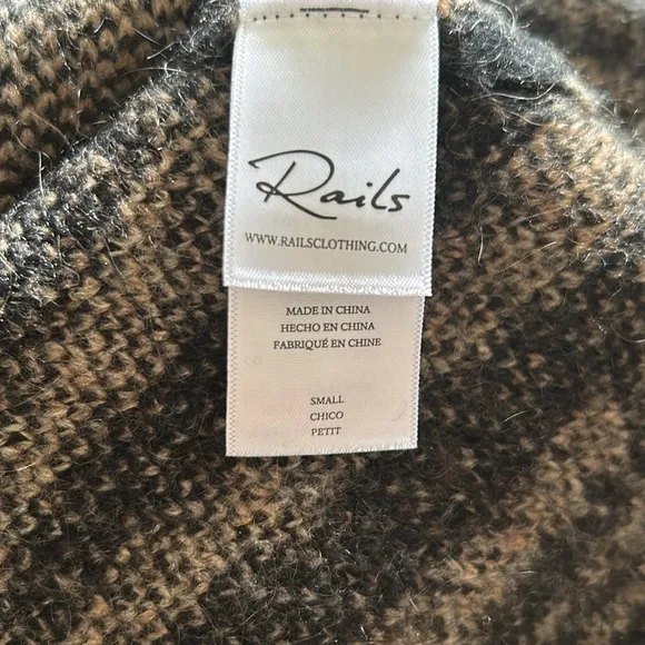 Rails Kylie Black Colorblock Animal Mixed Print Wool Mohair Blend Black Pink Sm
