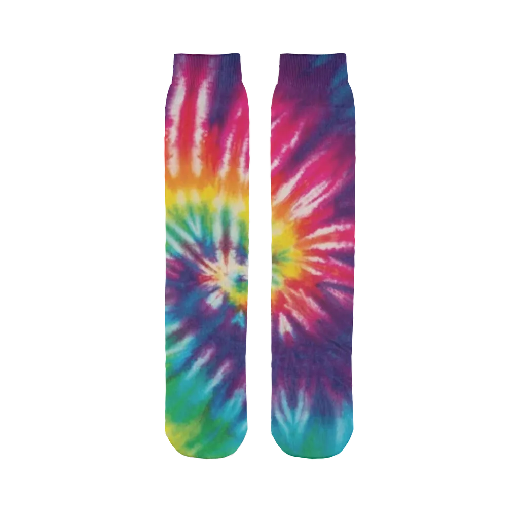 Rainbow Swirl Tie Dye Tube Socks
