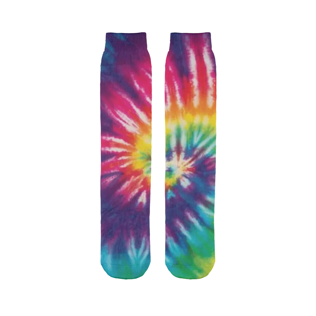 Rainbow Swirl Tie Dye Tube Socks