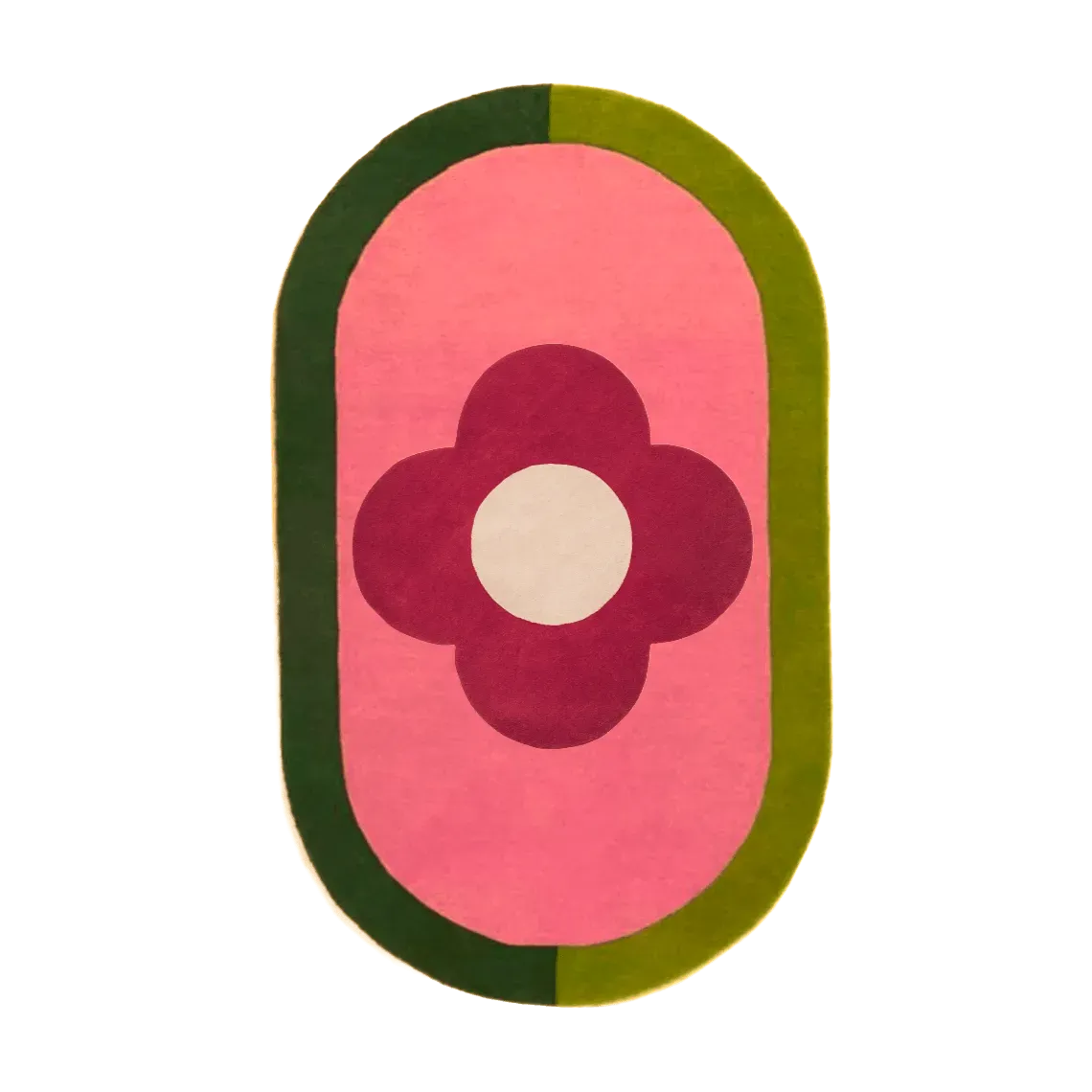 Red Flower Hand Tufted Wool Rug