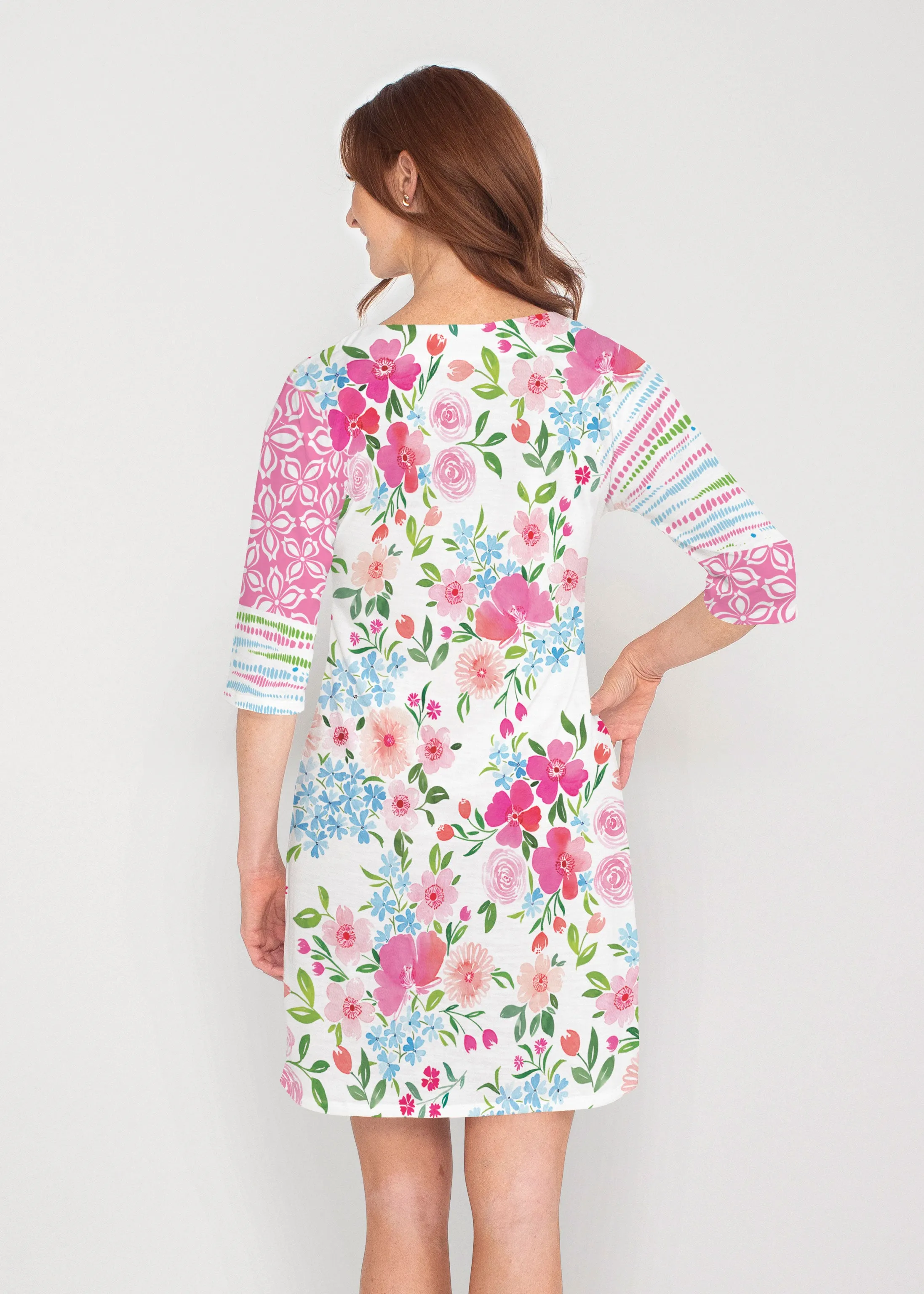 Rosie Dots (8053) ~ Lucy 3/4 Sleeve V-Neck Dress