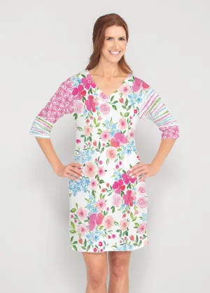 Rosie Dots (8053) ~ Lucy 3/4 Sleeve V-Neck Dress