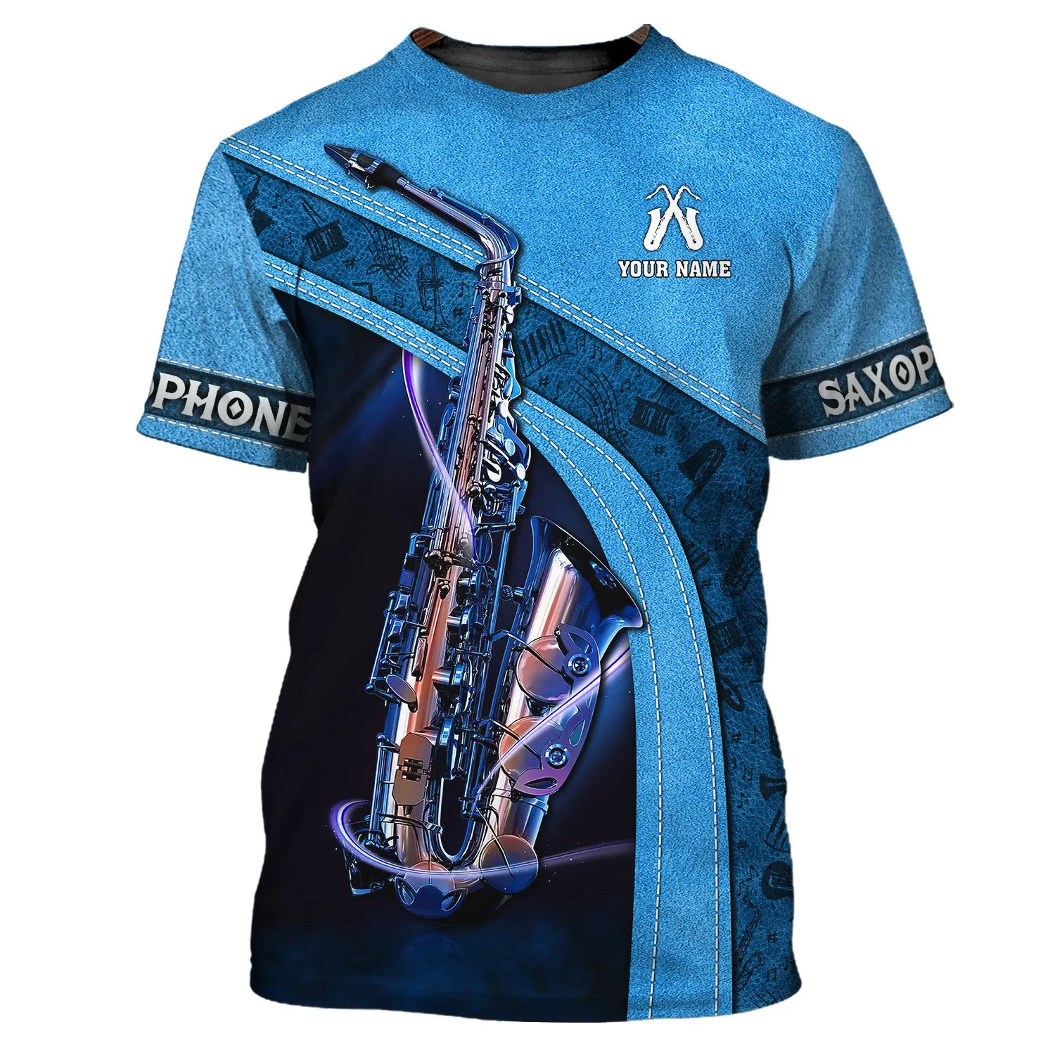 Saxophone Jazz Personalized Name 3D Zipper Hoodie, Saxophone 3D Hoodie Tshirt