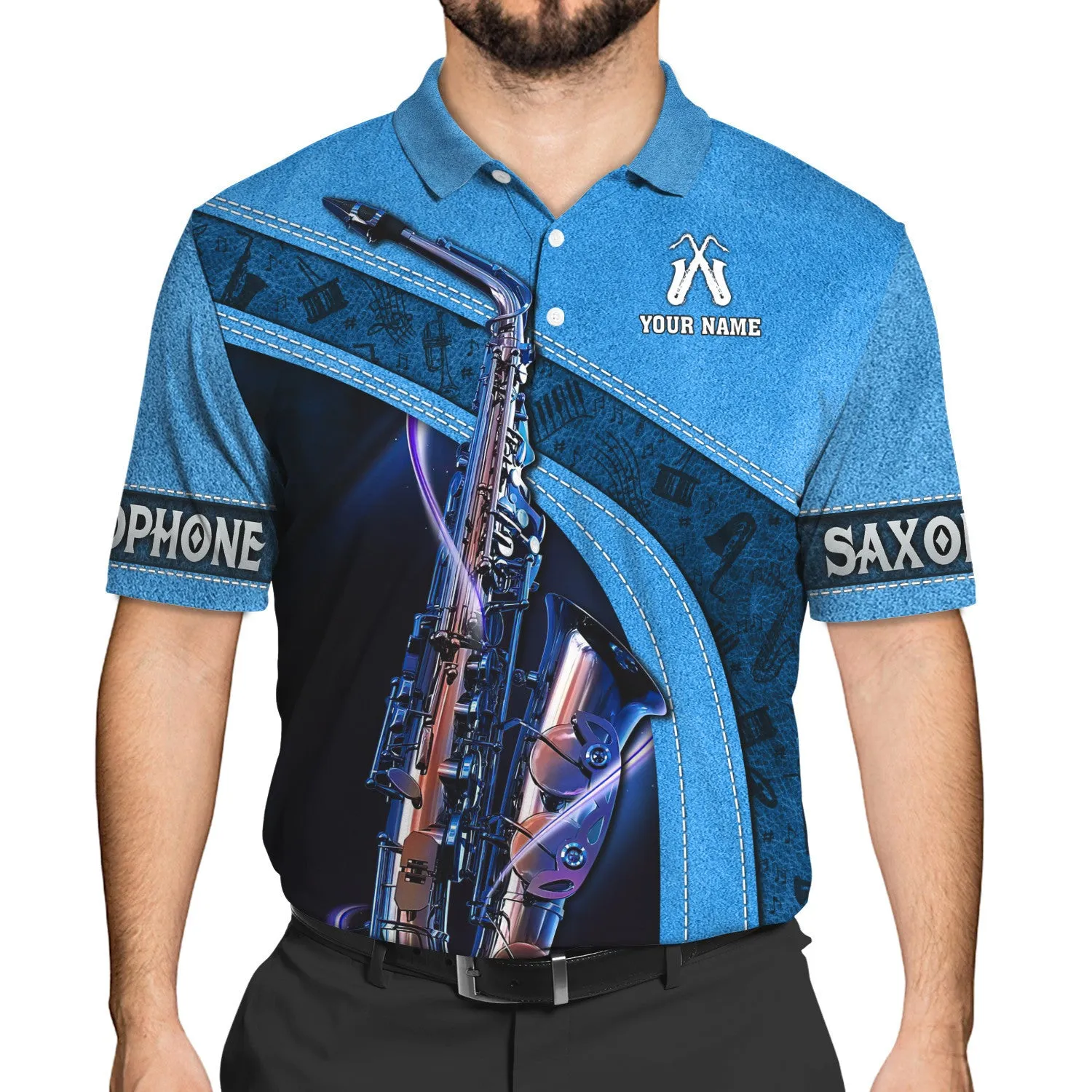 Saxophone Jazz Personalized Name 3D Zipper Hoodie, Saxophone 3D Hoodie Tshirt