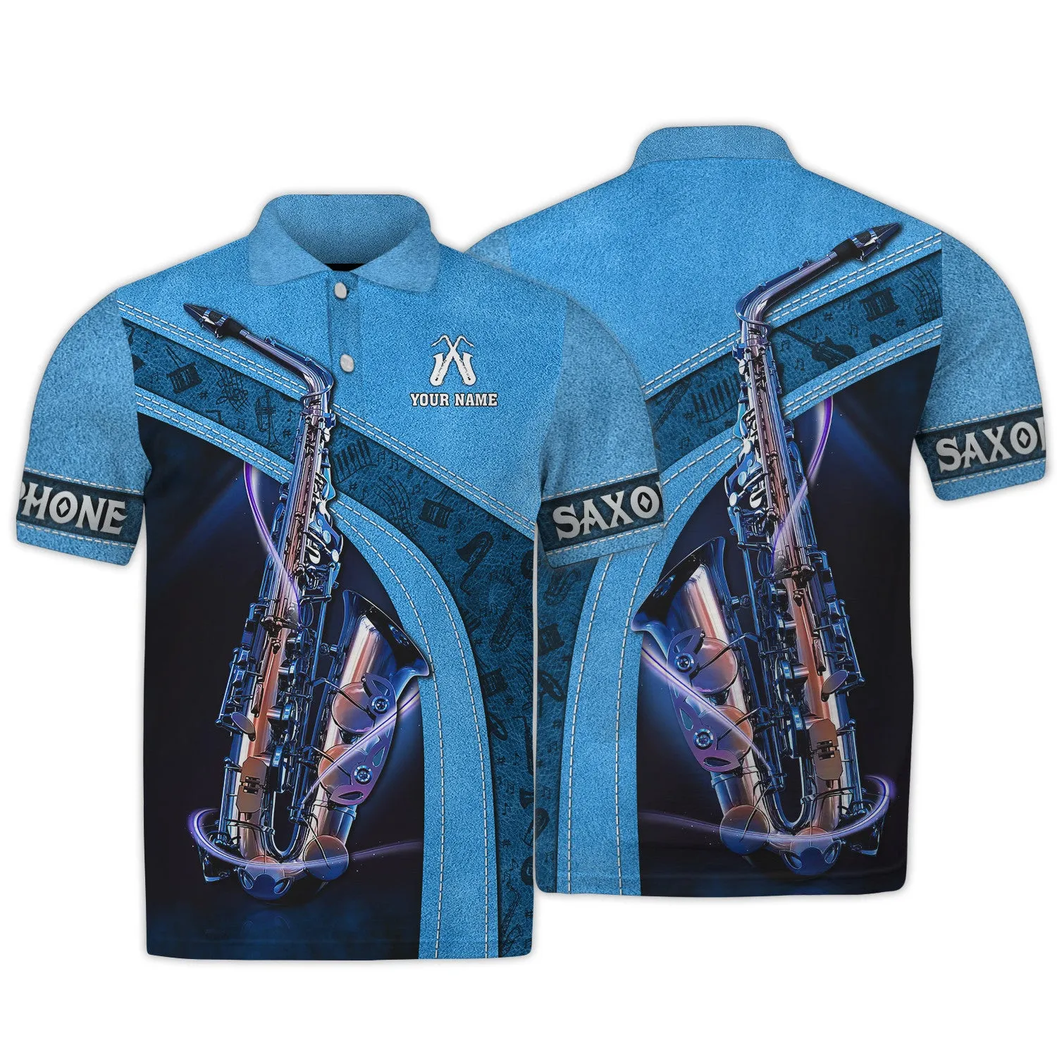 Saxophone Jazz Personalized Name 3D Zipper Hoodie, Saxophone 3D Hoodie Tshirt