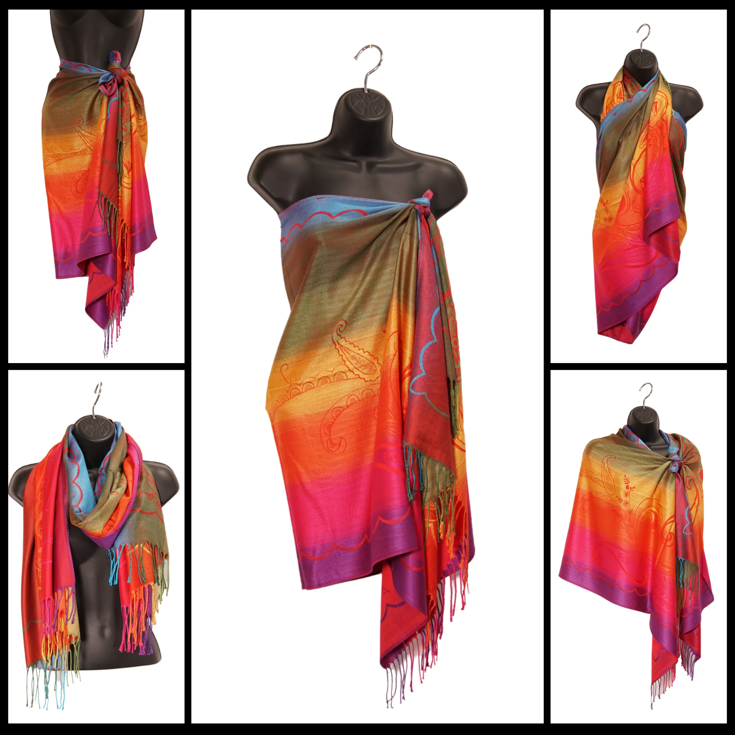 Scarf - Rainbow Red