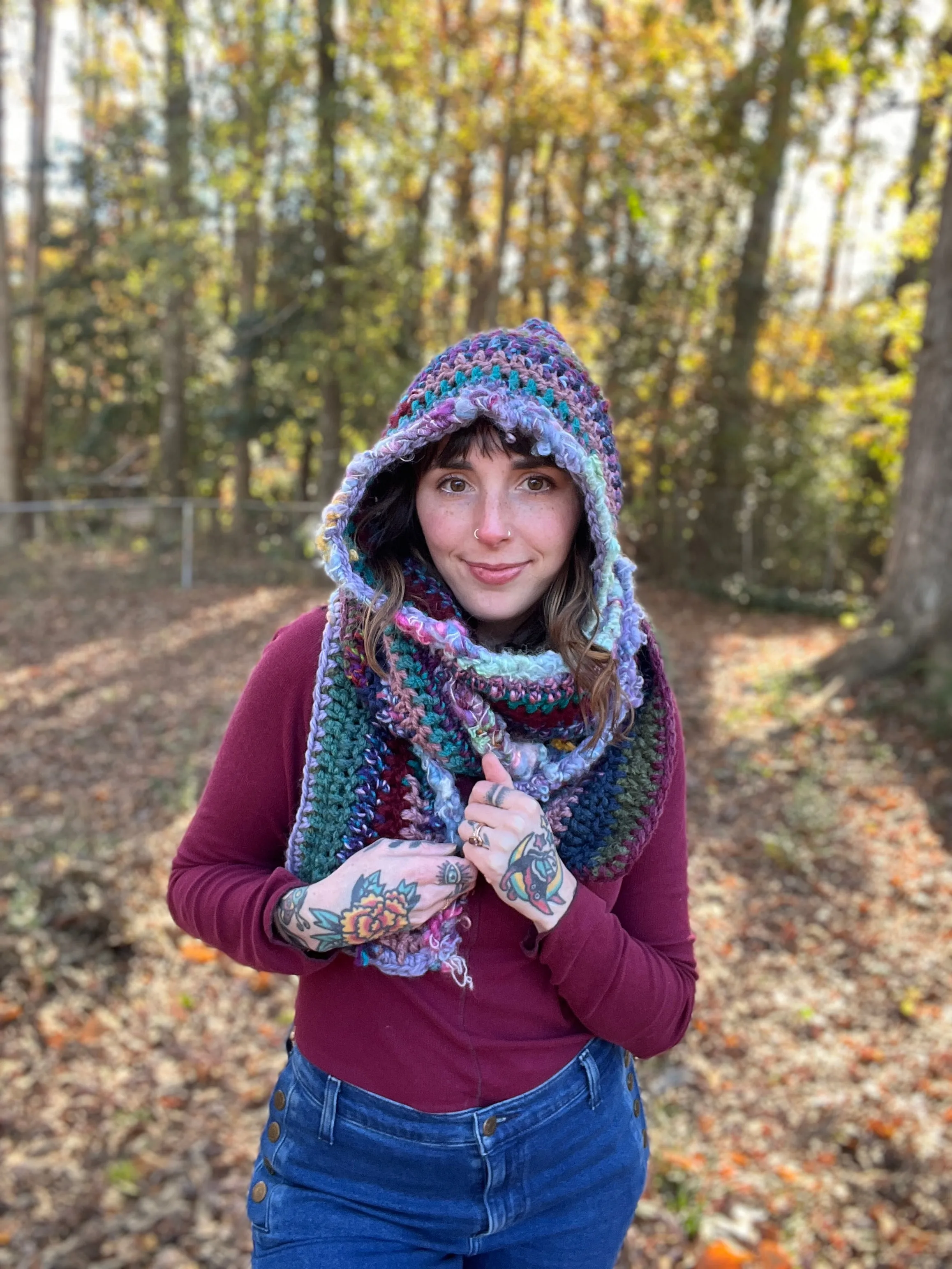 Scrappy Hooded Scarf