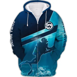 Scuba Diving Shirt, Scuba Diver Gift, Love Scuba Diving 3D All Over Printed Tshirt For Men And Women