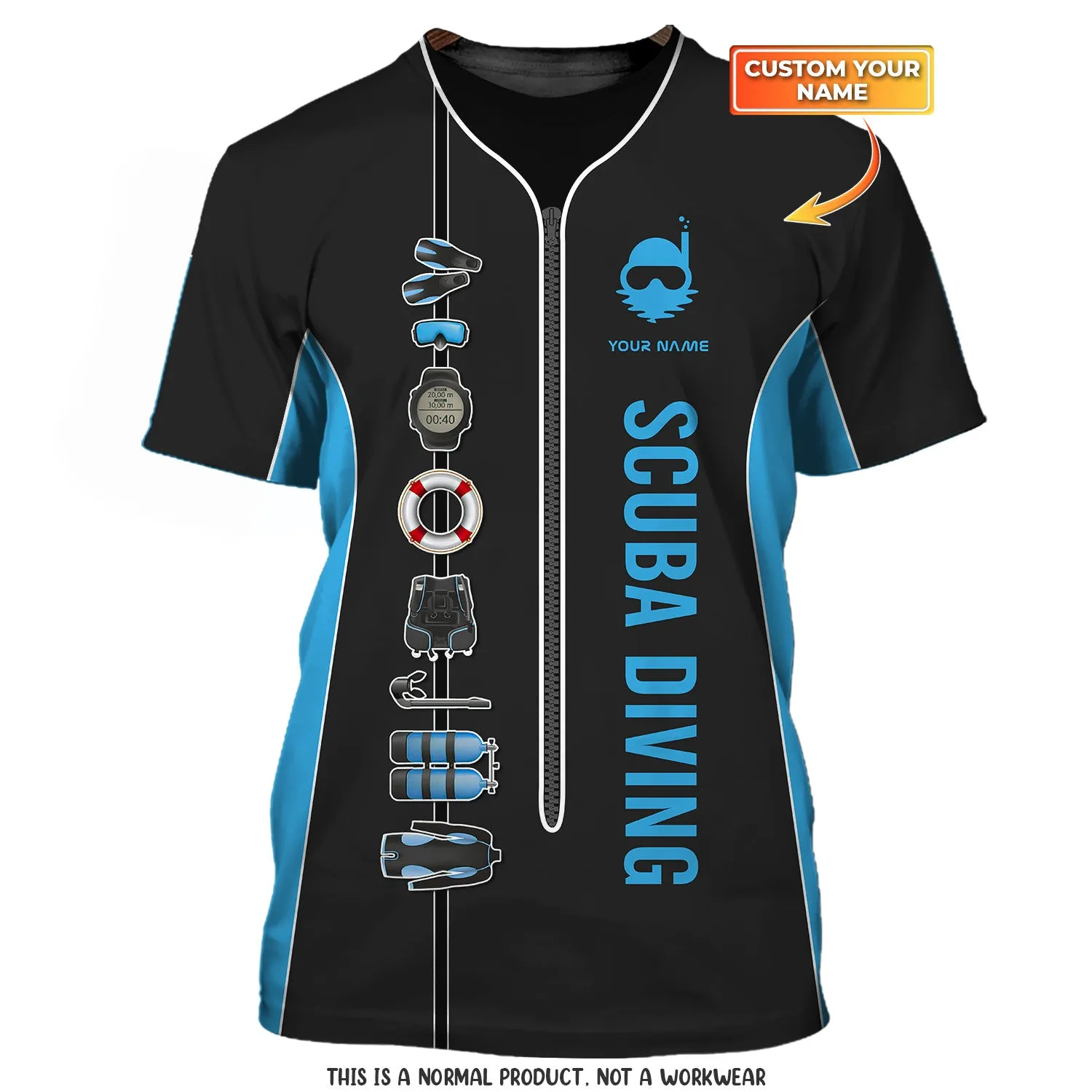 Scuba Diving Tools Tshirt Custom Diver Shirts Scuba Diving 3D Apparel