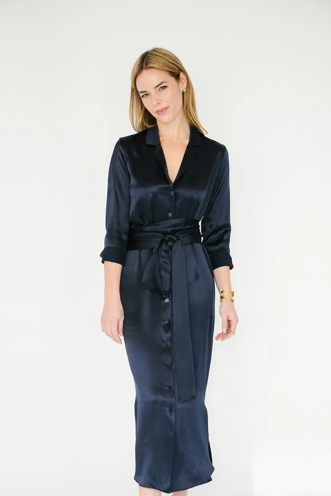 Serena Dress in Polished Navy