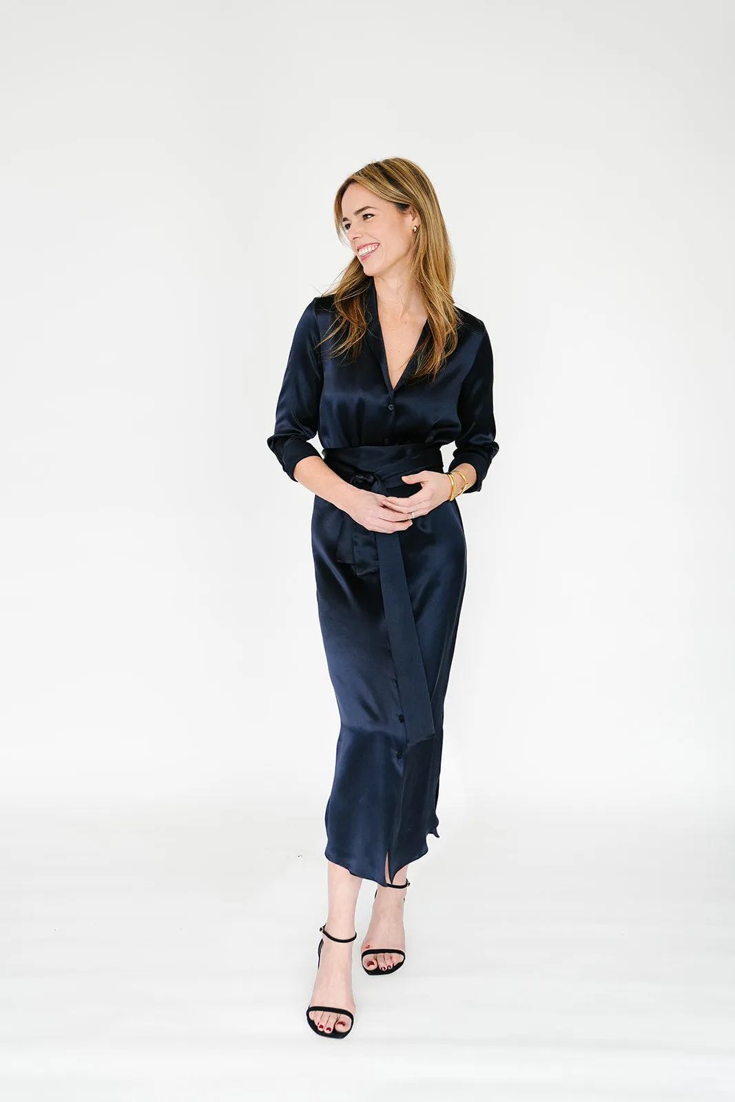 Serena Dress in Polished Navy