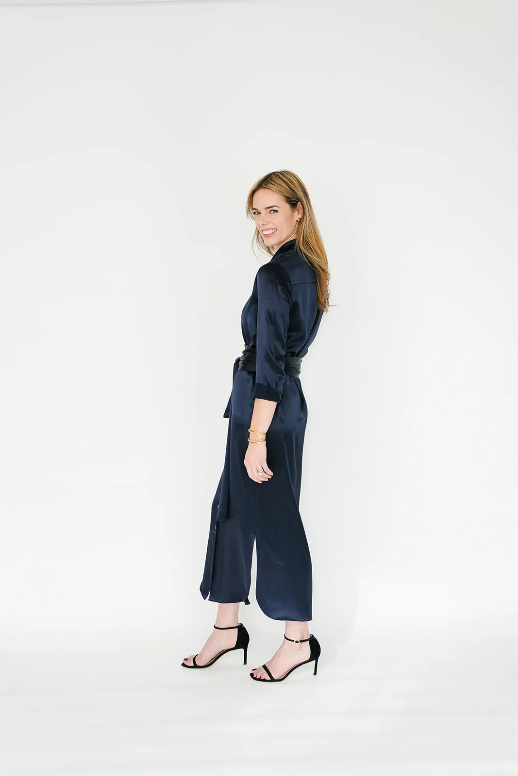 Serena Dress in Polished Navy