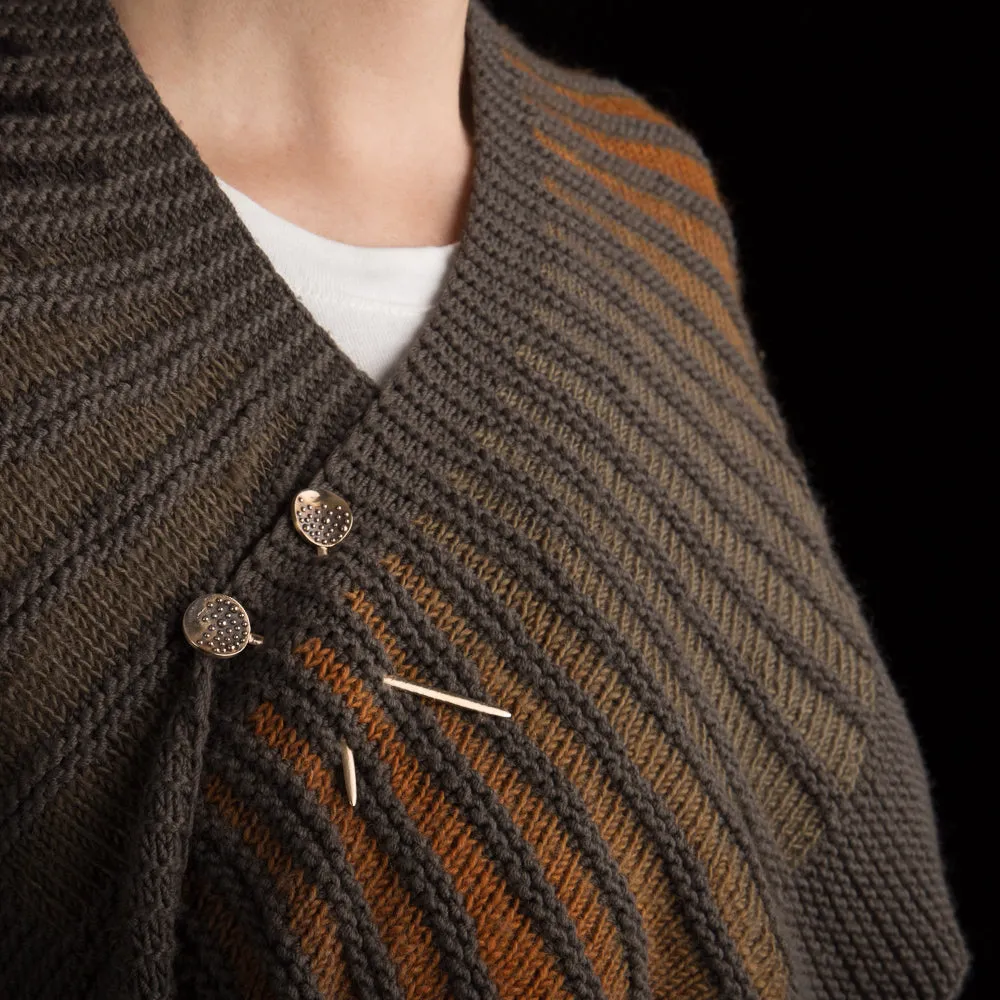 Set of Two Bronze Lolly Shawl Pins