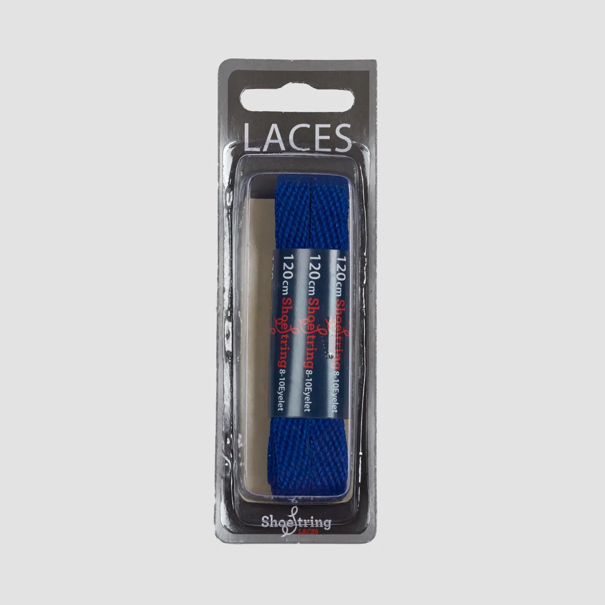 ShoeString American Flat 10mm 120cm Laces (Blister Pack) Dark Blue/Cobalt